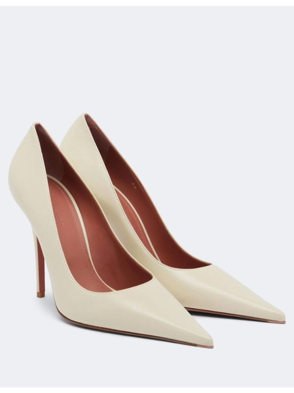 NEW Amina Muaddi Barbara Pumps 39.5 105mm White Nappa Leather